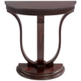 thumbnail image 2 of 55 Downing Street Farmhouse Rustic Vintage Oak Wood Half Round Console Table 31" x 17 1/4" Dark Brown Curved Legs for Living Room Bedroom Bedside, 2 of 7