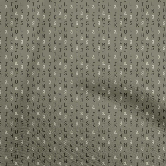 oneOone Cotton Silk Olive Green Fabric Alphabet Dress Material Fabric Print Fabric By The Yard 42 Inch Wide