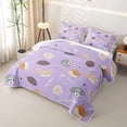 thumbnail image 3 of Homewish Lovely Dog Quilt King,Luck Good Sweet Day My Cute Puppies Print King Coverlet Set,Purple,3pcs, 3 of 7