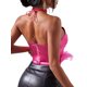 thumbnail image 5 of SAYOO, chaleco de plumas para mujer, sin mangas, con cordones, cuello Halter, espalda descubierta, retales de plumas, Tops de verano para fiesta de Club SAYOO  moda, 5 of 6