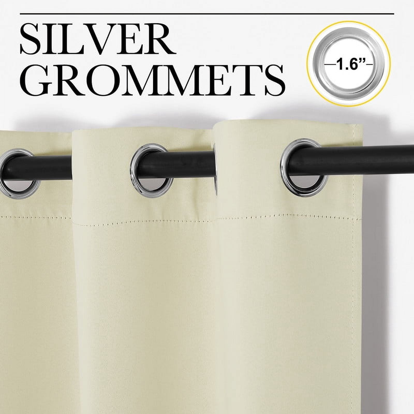 NICETOWN Blackout Curtains Thermal Insulated Modern Grommet Noise Reducing Drapes, W52 x L84, Set of 2, Beige