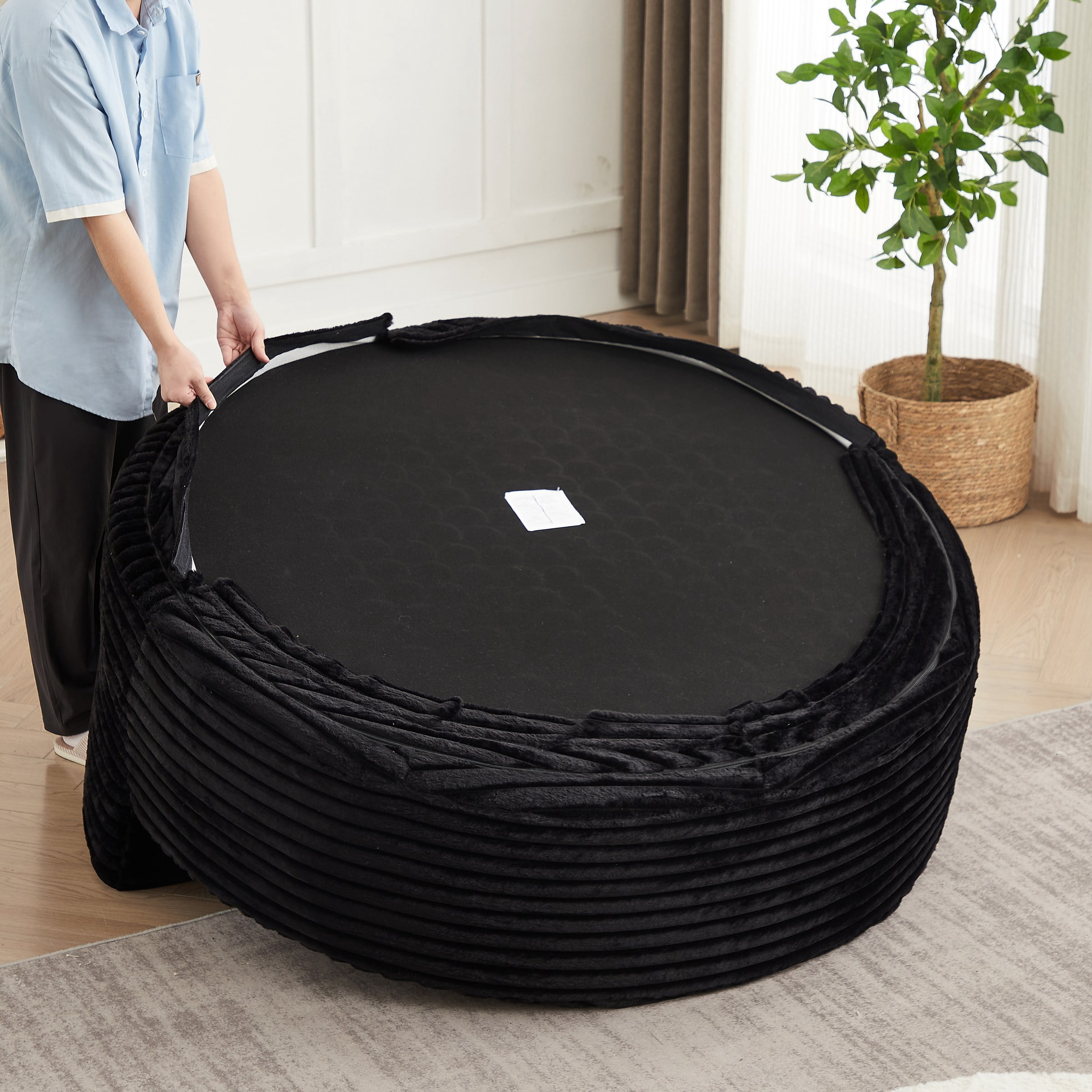 55'L Chenille Sponge Single Sofa, Fluffy Modern Sleeper Chair For Living Room, Bedroom, Lounge And Projection Room (Not A Swivel Chair)