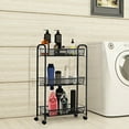 thumbnail image 4 of Gymax 3 Tier Rolling Storage Cart Full-Metal Basket Stand Utility Cart Trolley, 4 of 10