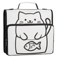thumbnail image 5 of FORMRS Zipper Binder with Shoulder Strap 2-inch Ring 500 Sheet Capacity File Bag, White Chubby Cat, 5 of 5