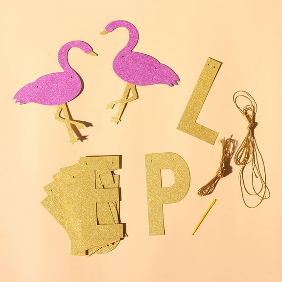 LEORX 1 Set Flamingo Themed Party Decorations Garland Photo Prop for Bachelorette Party in Bright Colors