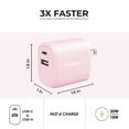 thumbnail image 4 of Liquipel Powertek Pastel Dual USB-A / USB-C Wall Charger - Light Pink, 4 of 7