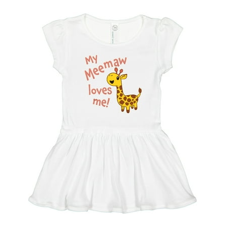 

Inktastic My Meemaw Loves Me- Cute Giraffe Gift Toddler Girl Dress