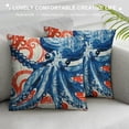 thumbnail image 3 of FUMJ Ocean Theme Square Pillow Case Mediterranean Style Decorative Throw Coastal Cushion Cover Sets  Pillow Covers,  Nautical Pillow Covers, 3 of 5