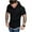Black, variant on Musuos Men Summer Hoodie Short Sleeve Solid Color Sweatshirt Hip Hop Pullover