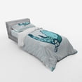 thumbnail image 3 of Ambesonne Cartoon Bedding Set 4 Pcs, Pastel Happy Smiling Whale, Queen, Blue and White, 3 of 3
