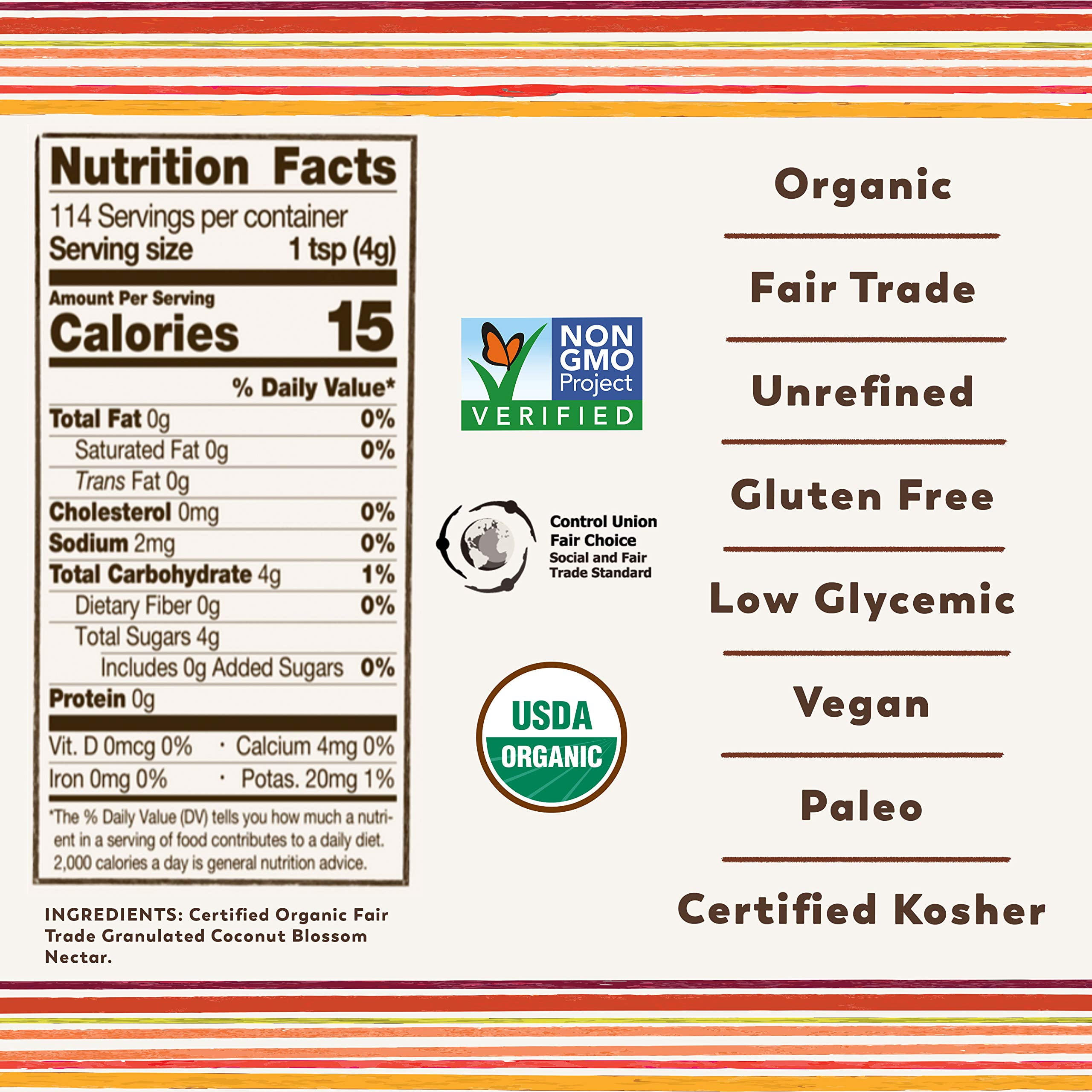 Big Tree Farms Organic Brown Coconut Sugar, Vegan, Gluten Free, Paleo, Certified Kosher, Cane Sugar Alternative, Substitute for Baking, Non GMO, Low Glycemic, Fair Trade, 1 Pound (Pack of 6)