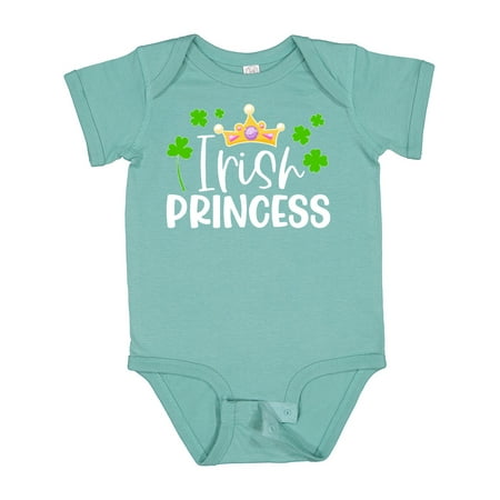 

Inktastic Irish Princess with Crown and Green Clovers Gift Baby Girl Bodysuit