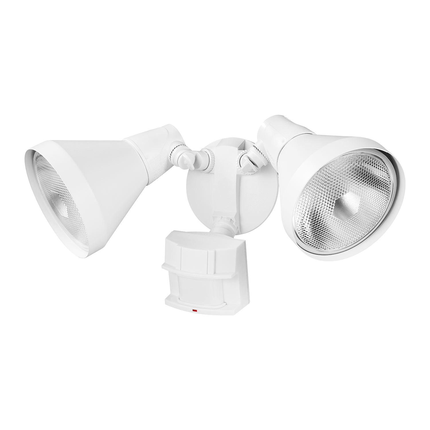 Globe Electric 180-Degree 240 W Twin Head White Hardwired Motion Sensor Security Flood Light, 91009083