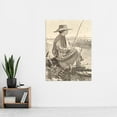 thumbnail image 2 of Homer Watching Crows Woman Sitting 1868 Drawing Extra Large XL Wall Art Poster Print, 2 of 3