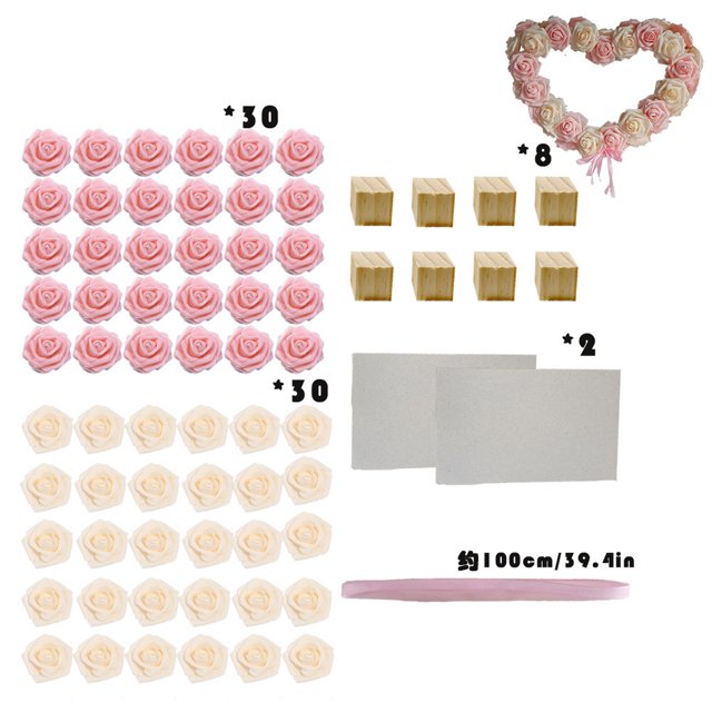 Fiudx Ofertas relámpago del día, solo en línea Guirnalda de rosas artificiales en forma de corazón, guirnalda de rosas rojas vintage, guirnalda para el día de San Valentín, decoración para bodas y el