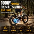 thumbnail image 4 of SUNTIBYE K10 Electric Bike 1000W, 48V 15Ah, 20" Fat Tire Ebike, 28MPH, E-Mountain Bike UL2849,Black, 4 of 11