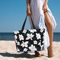 thumbnail image 3 of Wukai Lilies Flowers Print Zipper Bag,large Beach Tote Bag,Waterproof Sandproof Bag,Grocery and Picnic Tote Travel Bag, 3 of 5