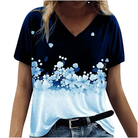 

CYMMPU Women Clothing Tops Casual Winter Women Summer Casual Split V Neckline Chiffon Blouses Loose Tunic Short Sleeve Tops Shirts Maternity Tops V Neck T Shirts Women Gold Shirt White