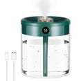 thumbnail image 1 of Humidificador de aire, humidificador de vapor frío de 2 l con luz nocturna, apagado automático, humidificador difusor para el hogar, boquillas dobles (verde), 1 of 4