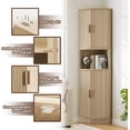 thumbnail image 4 of Vabches Fluted 68" Tall Corner Cabinet with 4 Barn Doors, Corner Hutch Cupboard Pantry Cabinets with Magnetic Door for Bathroom,Living Room,Kitchen, 4 of 9