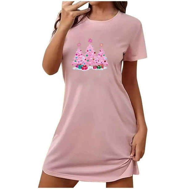Camisón corto de talla grande para mujer, camisón de manga corta con estampado en el pecho, camisón corto