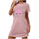 thumbnail image 1 of Camisón corto de talla grande para mujer, camisón de manga corta con estampado en el pecho, camisón corto, 1 of 3