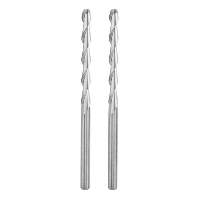 Unique Bargains 1/8' Shank 3.175mm x 32mm Solid Carbide 2 Flute CNC Spiral Router Bit for PVC MDF Wood 2 Pack
