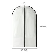 Tripumer 10 Pcs Hanging Garment Bag Resistant Clothes Cover Bags 24 x 47 inch Lightweight Suit Bag Black Zipper Clothes Protectors for Suit Dresse Coat