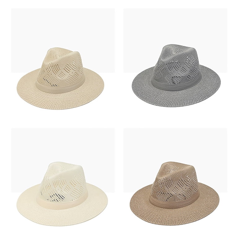 Straw Cowboy Hat, Comdrip Sun Hats for Men Wide Brim Panama  display picture 2