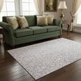 thumbnail image 2 of HomeRoots 673141 5 x 8 ft. Lavender & Ivory Damask Washable Machine Made Rectangle Area Rug with UV Protection, 2 of 9