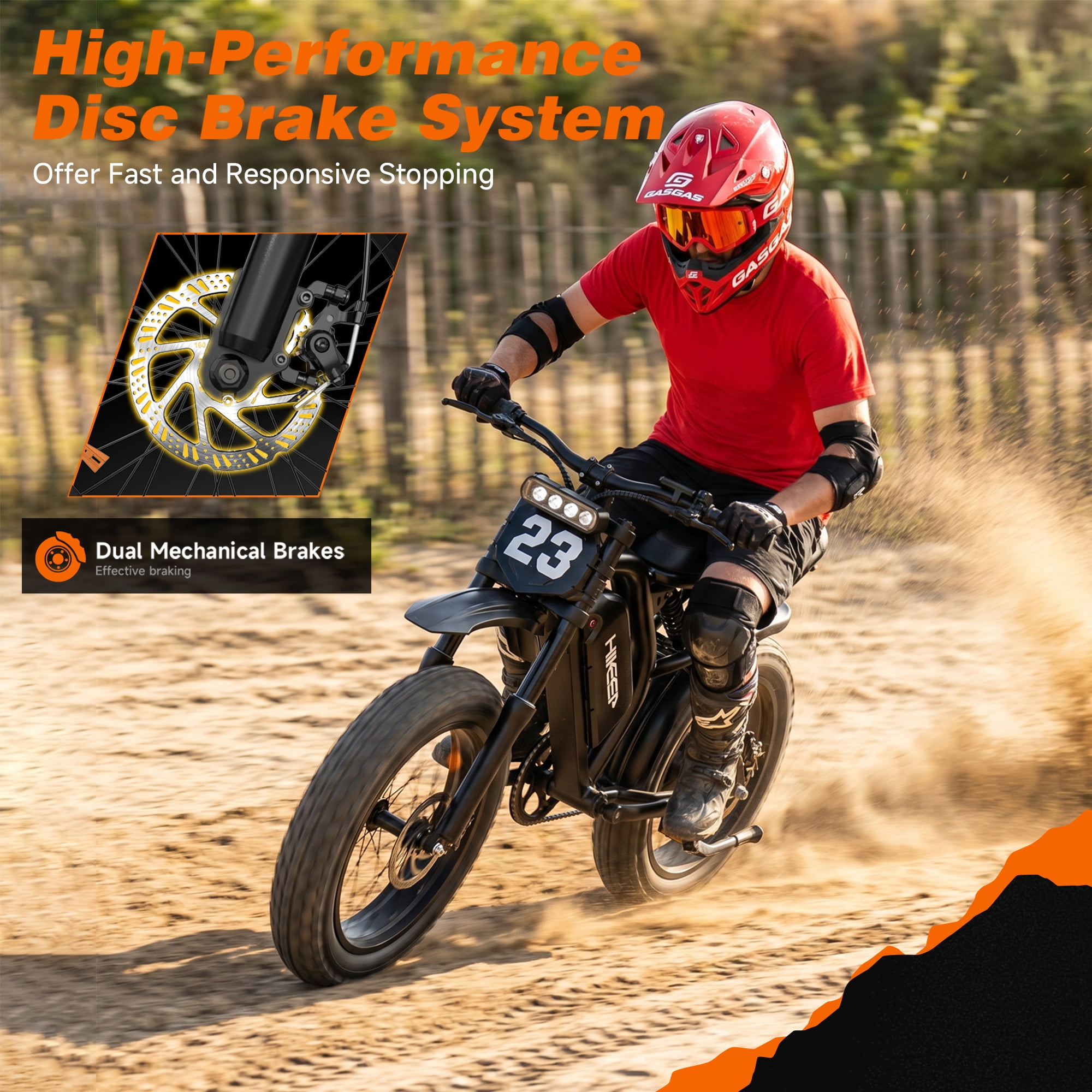 20" Fat Tire Electric Bike for Adults, 1500W Peak Dirt Ebike, 48V 17.5Ah Battery, Electric Mountain Bike for Men, UL2849
