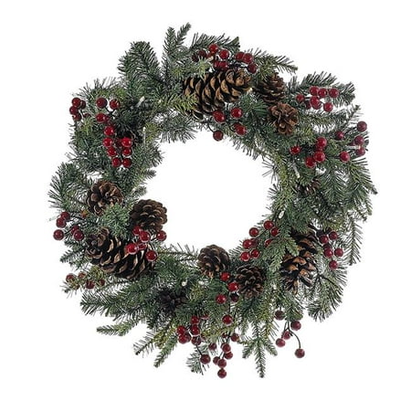 UPC 086131502866 product image for Kurt Adler 18-Inch Battery-Operated Red Berry Pinecone LED Wreath | upcitemdb.com
