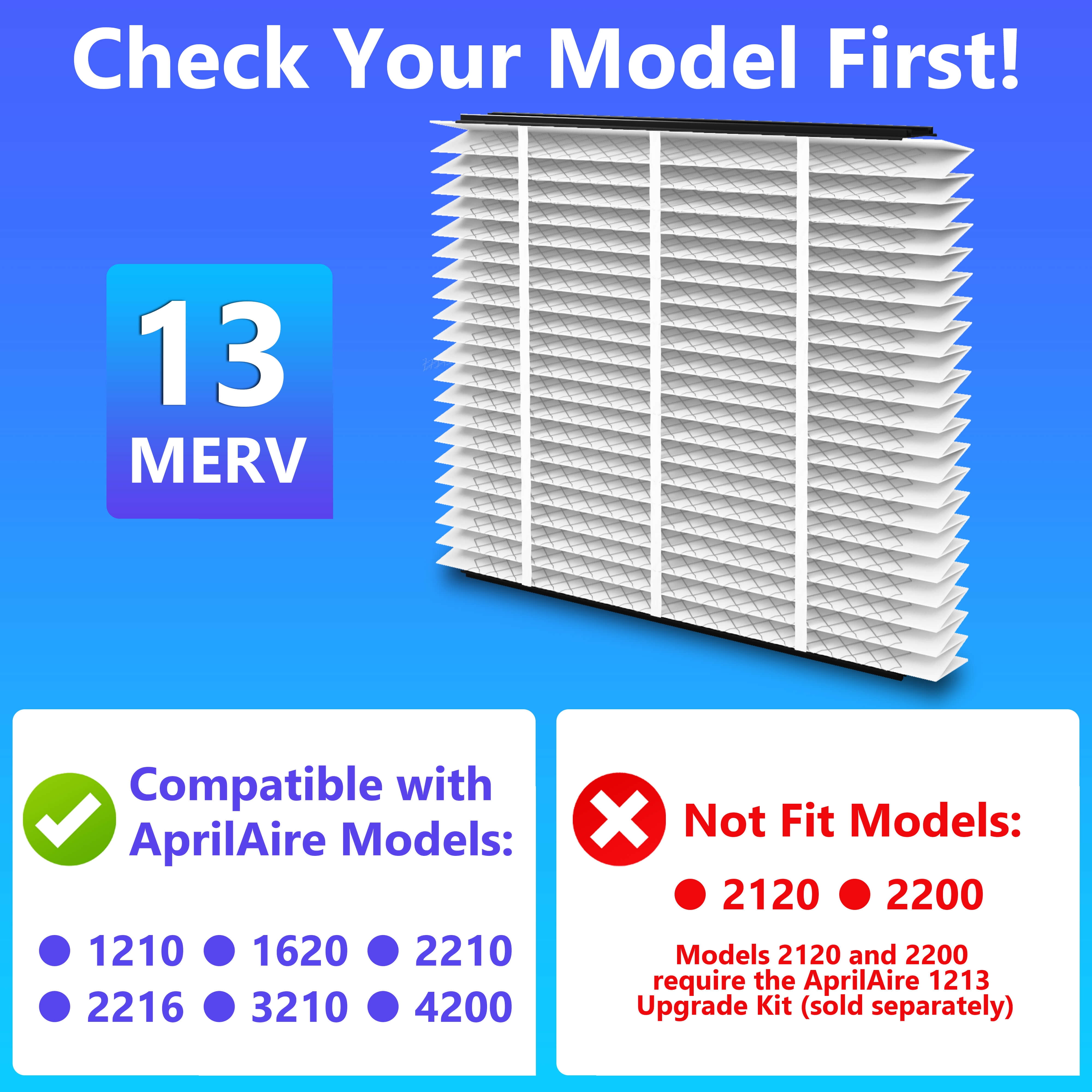 2 Pack 213 Replacement Filter Compatible with AprilAire Whole House Air Purifiers 1210,1620,2210,2216,3210,4200,20x25x4 MERV-13 Furnace Filter,20x25x4 Air Filter