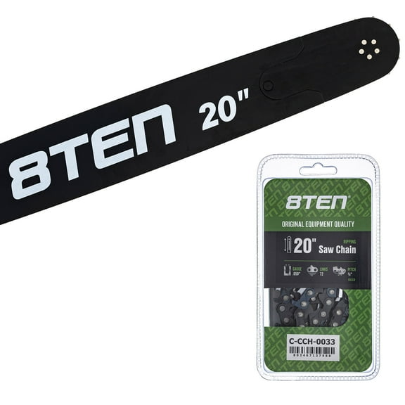 8TEN 20" Chainsaw Bar & Chain .050 3/8 72DL for Husqvarna Echo MK1010457