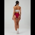 thumbnail image 4 of Braguitas de Algodón para Mujer, Talla Grande, con Medias Caderas, Cintura Alta, Color Liso, con Abertura Alta. Rojo XL, 4 of 9