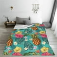 thumbnail image 5 of Fuzoiu Pineapple Print Ultra-Soft Micro Fleece Blanket,All Seasons Flannel Throw, Lightweight Blanket for Bed, Sofa, Couch, Movie Night, Camping, and Travel-60"x50", 5 of 7