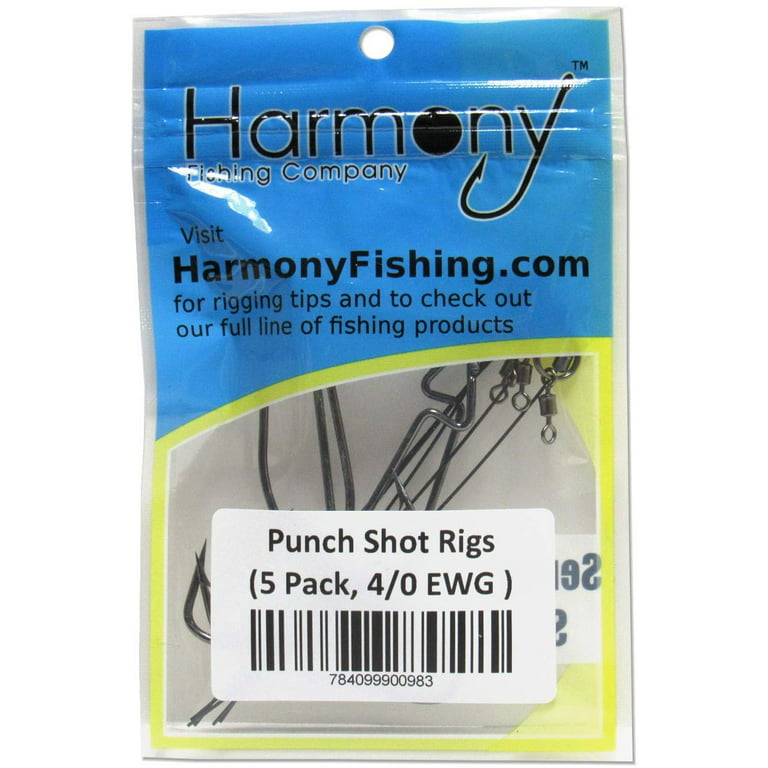 Harmony Fishing Company Punch Shot Rig Kit (5 Pack, 4/0 EWG Hooks) [Interchangeable Hook Punch Shot Rig]
