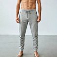 thumbnail image 2 of CUSTG Casual Pants For Men Drawstring High Waist Jogger Pants Slim Athletic Workout Trousers with Zipper Side Pockets For Running Cozy Soft Pants, 2 of 6