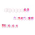 thumbnail image 2 of Uñas postizas Sunset Ombre con degradado rosa y naranja, cortas, cuadradas, reutilizables, de gel brillante., 2 of 5