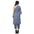 thumbnail image 4 of Moomaya Womens Printed One Shoulder Double Bell Sleeve Kurti Pant Set Ethnic Clothing Sets For Women, 4 of 7