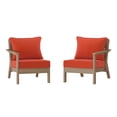thumbnail image 2 of WestinTrends Avalon Outdoor Patio HDPE Loveseat Sofa with Patio Cushions, Weathered Wood/Orange, 2 of 12