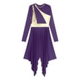 thumbnail image 5 of inhzoy Womens Color Block Praise Dance Worship Dress F1168Purple M, 5 of 7