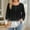 05 Black, variant on YueHuiYing Women's Fashion Printing Casual Round Neck Long Sleeve Loose T-shirt Daily Printed Dressy Top