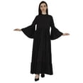thumbnail image 3 of Bimba Muslim Dress With Hijab For Women's Solid FlaredSleeve Islamic Abaya Prayer Dress, 3 of 7