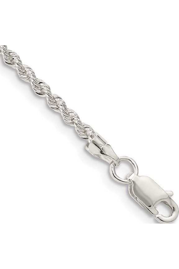 Sterling Silver 2.3mm Solid Rope Chain (7 X 2.3) Made In Italy qdr040-7