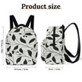 thumbnail image 2 of Elegant Black Leaf Pattern Small Backpack Cute Mini Backpacks For Woman Lightweight Daypacks, 2 of 8