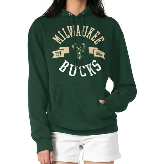 Women's G-III 4Her by Carl Banks  Green Milwaukee Bucks City Pullover Hoodie