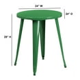 thumbnail image 3 of Flash Furniture Commercial Grade 24" Round Green Metal Indoor-Outdoor Table, 3 of 3