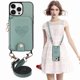 thumbnail image 1 of Crossbody Presidence Krand Lanyard Zipper Wallet Leather Case, iPhone 14, 11, 12, 13, 15, 16 Pro Max, Magnetic Card Slot, Stand Holder Cover, 1 of 4