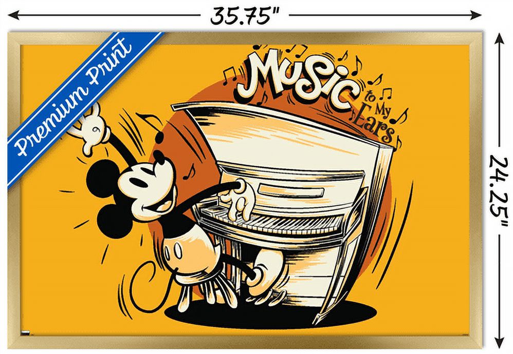 Disney Mickey Mouse - Music Wall Poster, 22.375" x 34", Framed